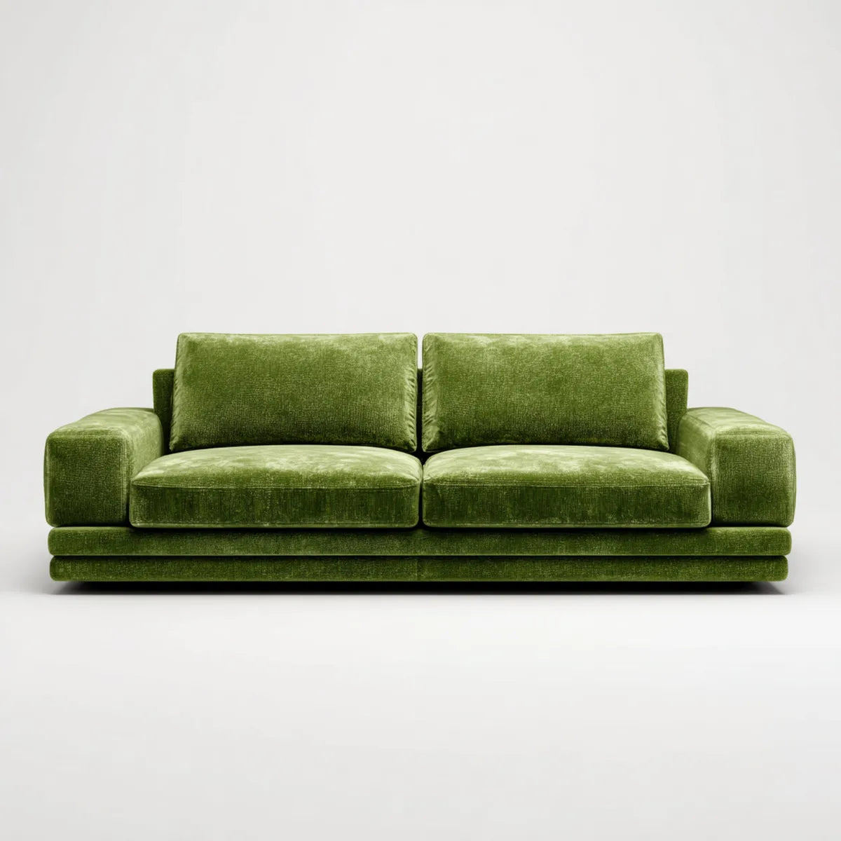 2-Sitzer Sofa Olivgrün 200 x 90 x 80 cm Polyester-Samt Rechteckig