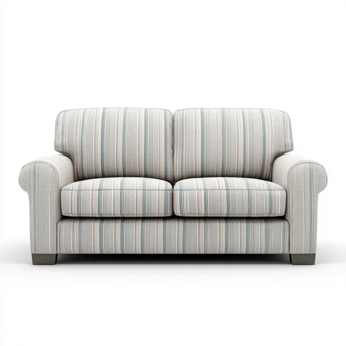2-Sitzer Sofa Grau Weiß Hellblau 160 x 90 x 90 cm Polyester Rechteckig