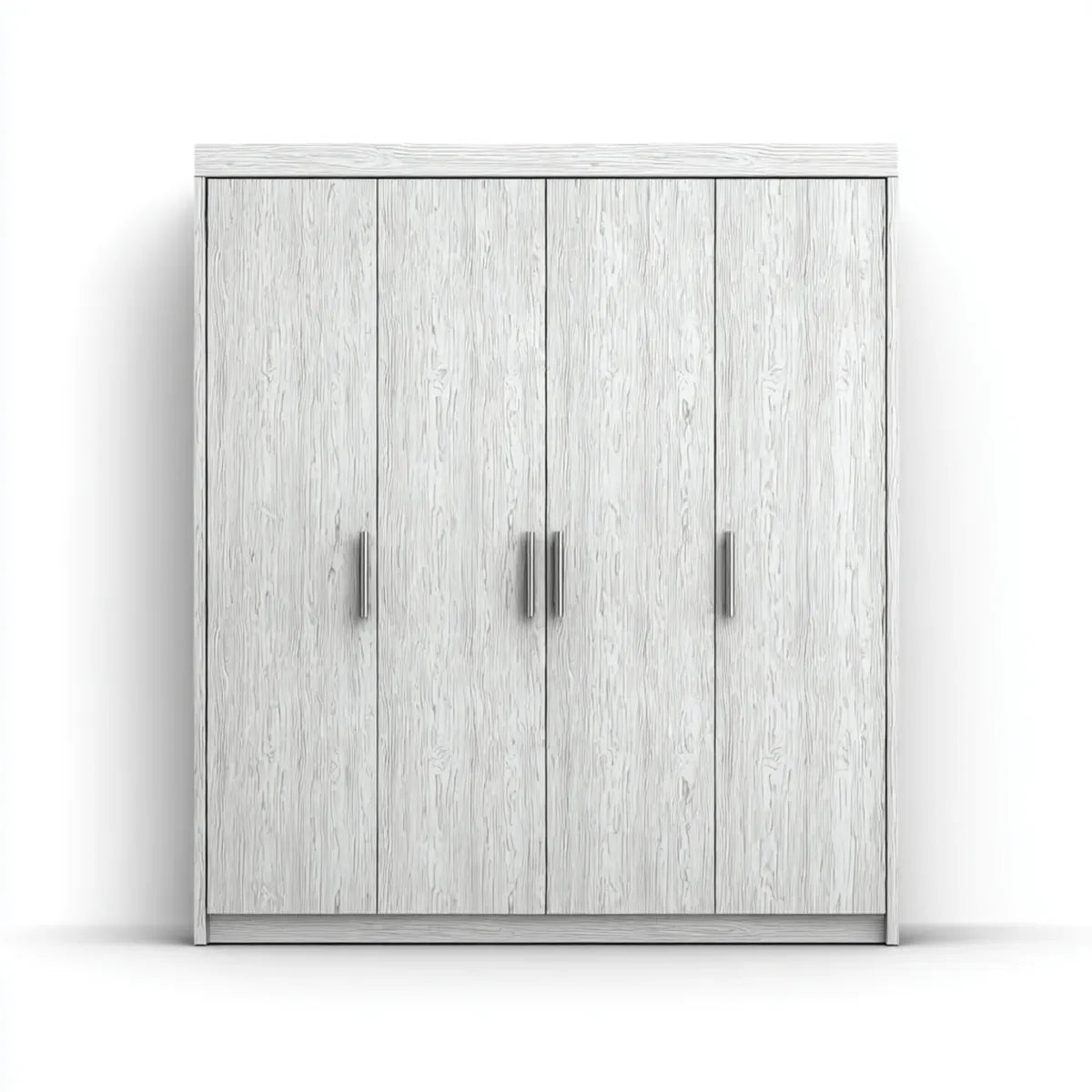 Kleiderschrank Drehtürenschrank 4-türig Weiß Grau 200 x 52 x 200 cm Spanplatte rechteckig