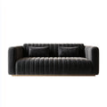 2-Sitzer Sofa Schwarz 180 x 90 x 78 cm mit Polyester-Samtbezug geradlinige Form
