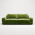2-Sitzer Sofa Olivgrün 200 x 90 x 80 cm Polyester-Samt Rechteckig