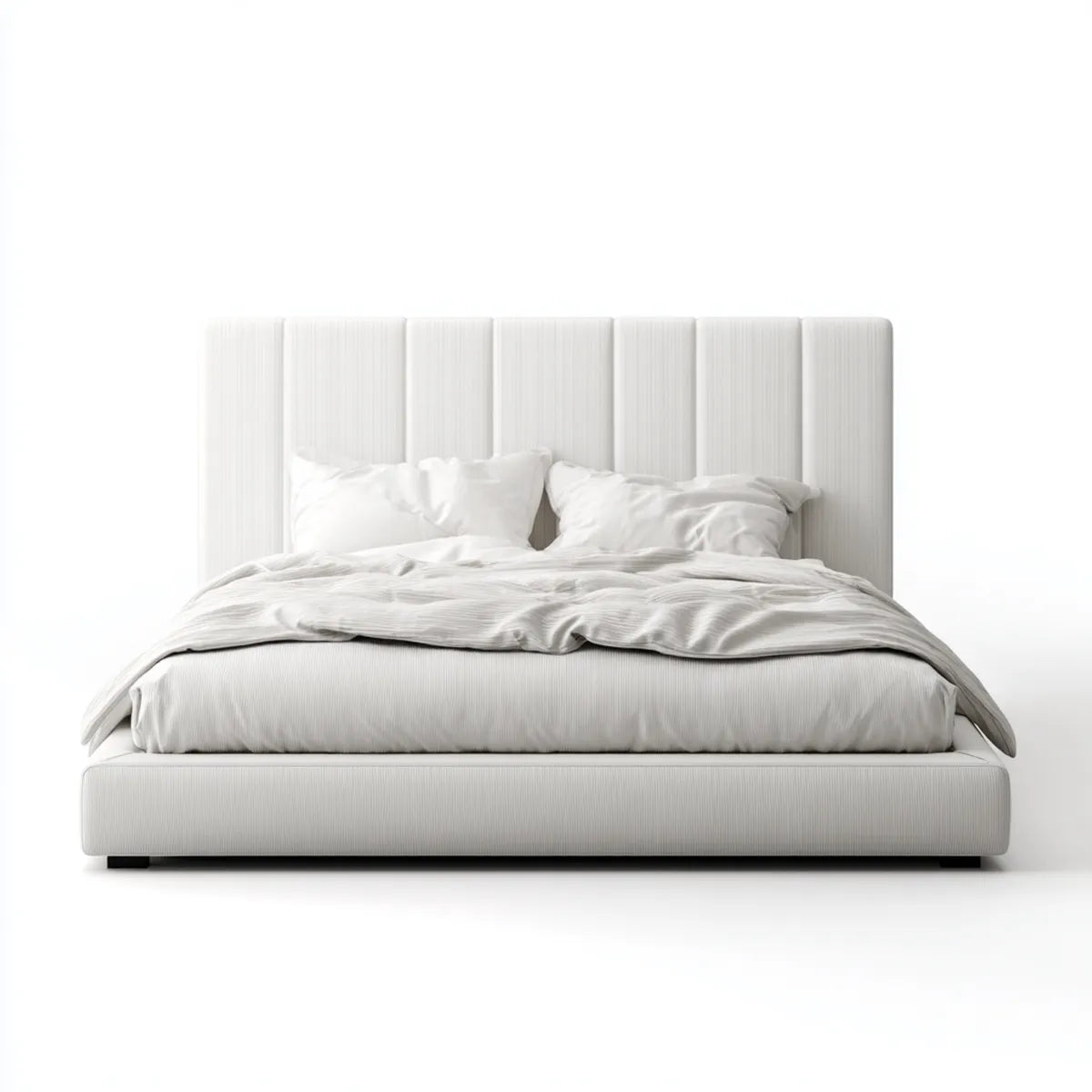 Polsterbett Doppelbett Cremeweiß 180 x 200 cm Polyester Rechteckig