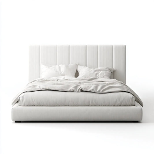 Polsterbett Doppelbett Cremeweiß 180 x 200 cm Polyester Rechteckig